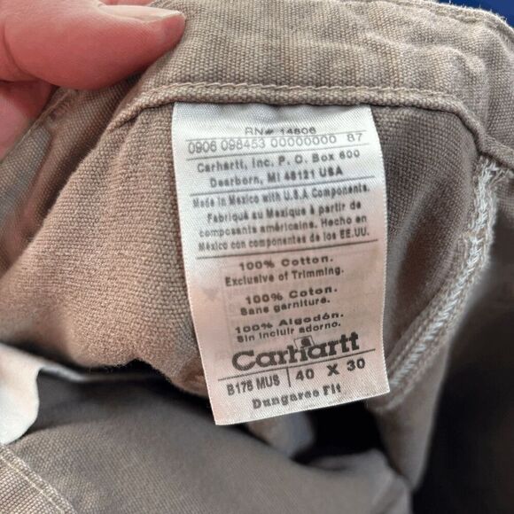 Carhartt B175 MUS Pants Mens 40x30 Pants Dungaree Mushroom Brown 2006 Utility - Picture 7 of 8